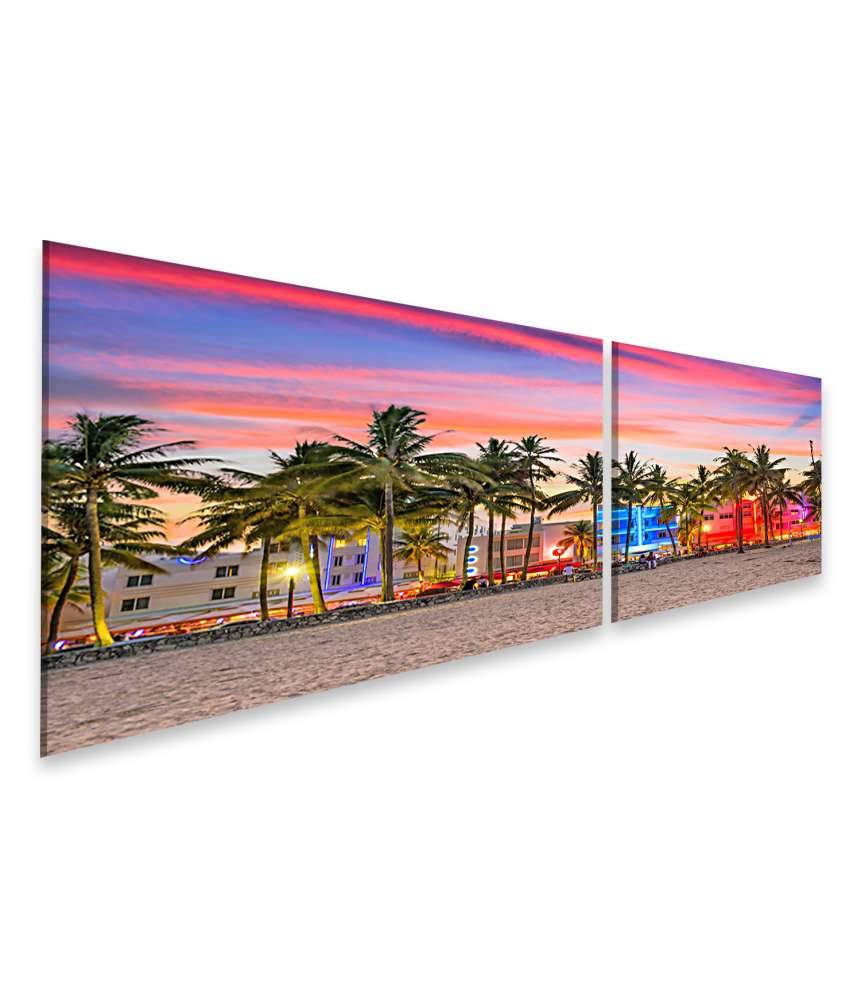 Islandburner Bild auf Leinwand Wandbild am Ocean Drive, Miami Beach, Florida, USA