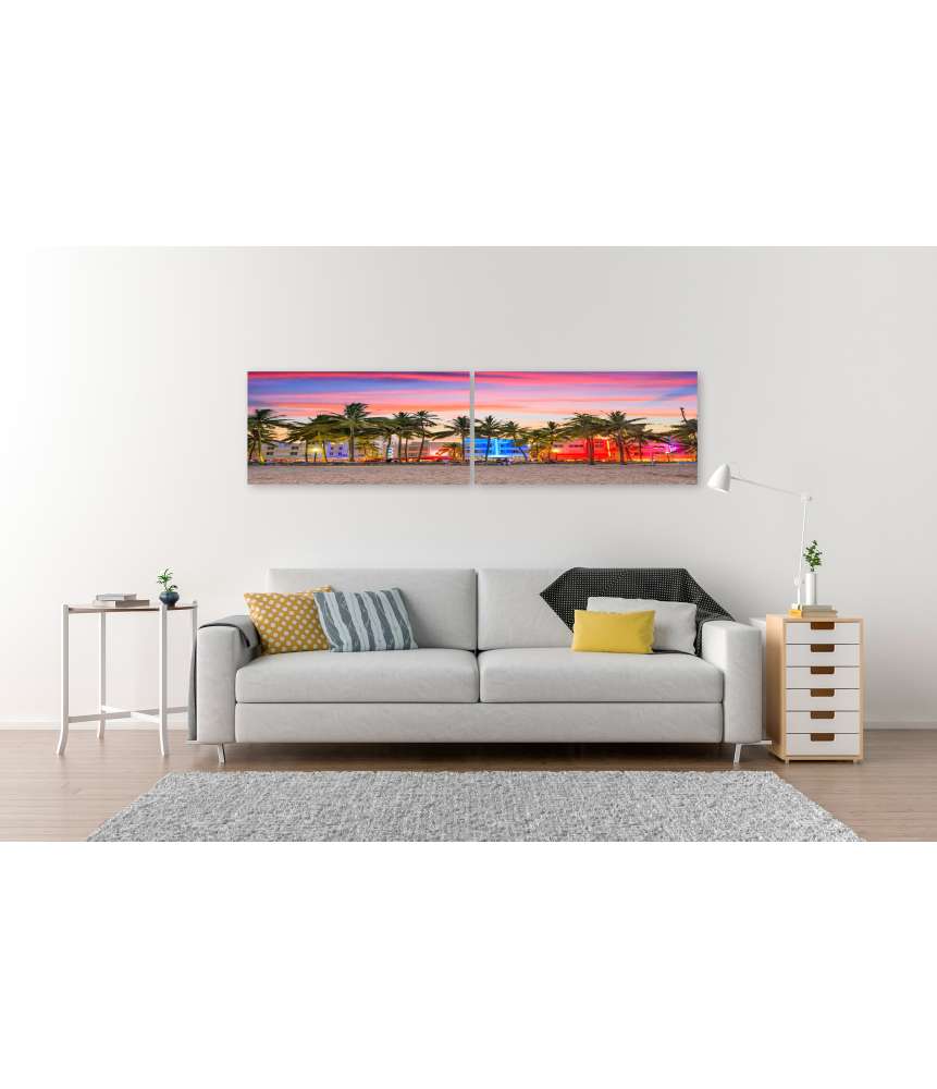 Islandburner Bild auf Leinwand Wandbild am Ocean Drive, Miami Beach, Florida, USA Online