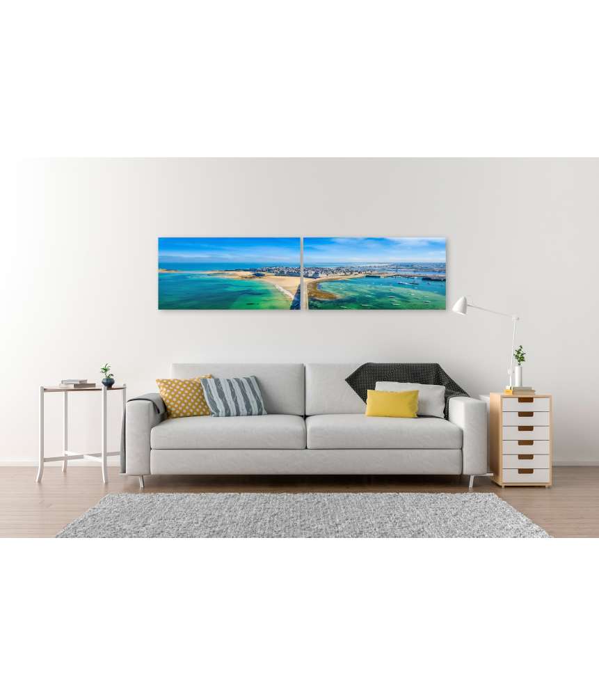 Islandburner Bild auf Leinwand Atemberaubende Luftaufnahme von Saint Malo, Bretagne, Frankreich im Angebot