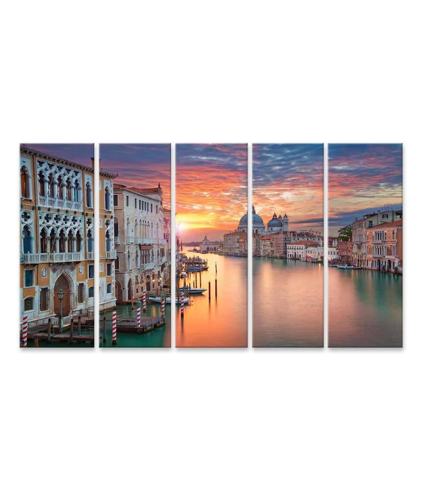 Islandburner Bild auf Leinwand Sonnenlichtbestrahltes Venedig: Canale Grande mit Gondoliere Meist gekauft