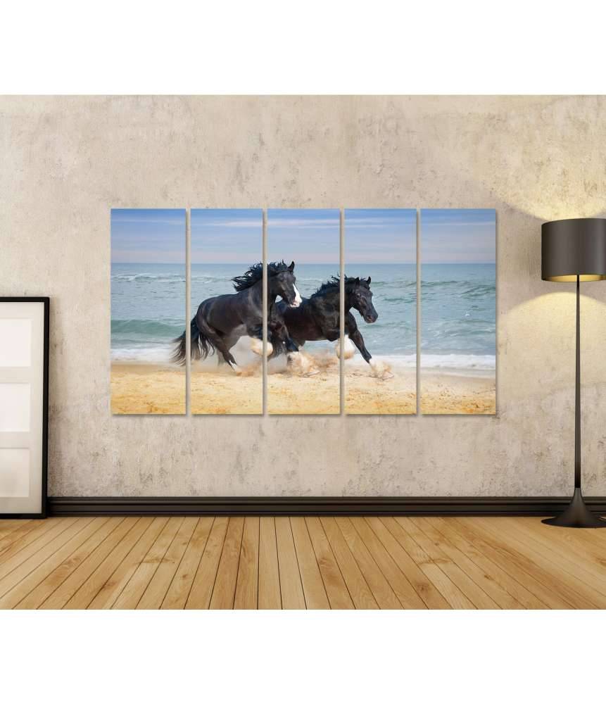 Islandburner Bild auf Leinwand Großes Wandbild mit zwei majestätischen Pferden für Kinderzimmer Rabatt