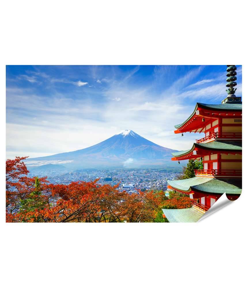 Islandburner Premium Poster Herbstlicher Blick auf Berg Fuji und Chureito Pagode, Fujiyoshida, Japan Cyber Monday