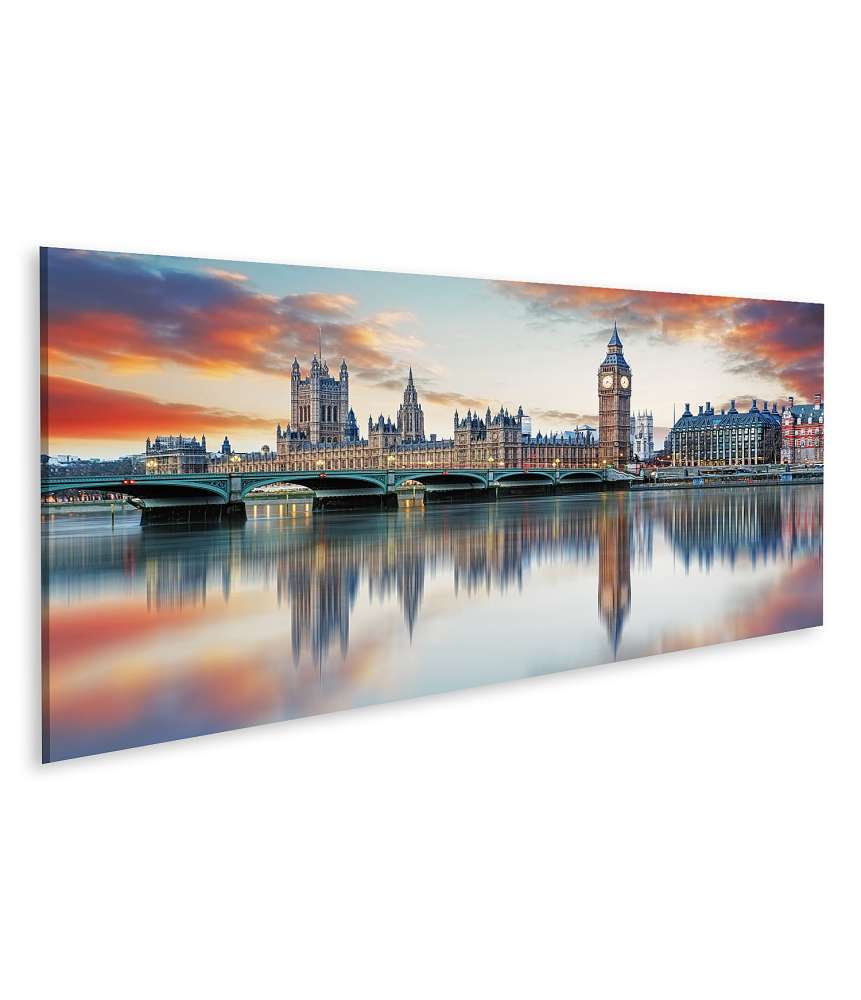 Islandburner Bild auf Leinwand Londoner Big Ben und Houses of Parliament, Großbritannien-Wandbild Jubiläumsangebot