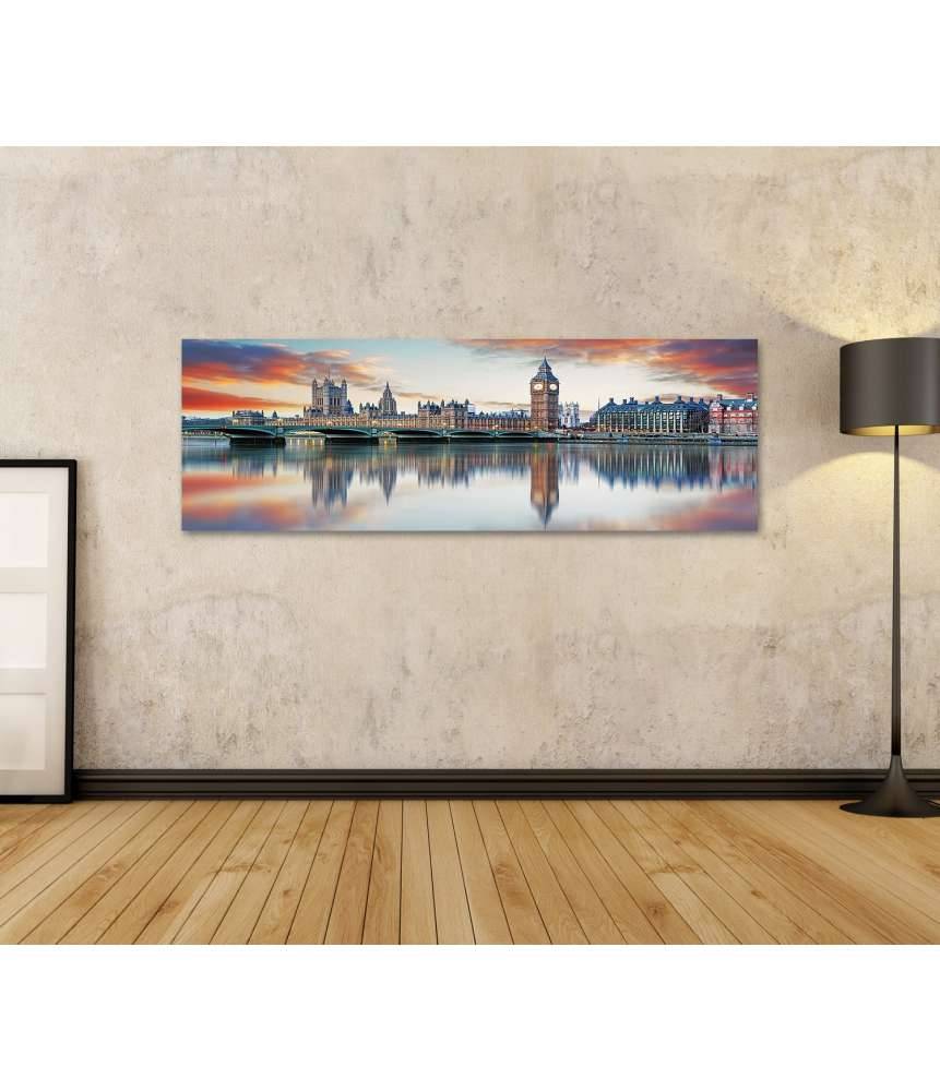 Islandburner Bild auf Leinwand Londoner Big Ben und Houses of Parliament, Großbritannien-Wandbild Jubiläumsangebot