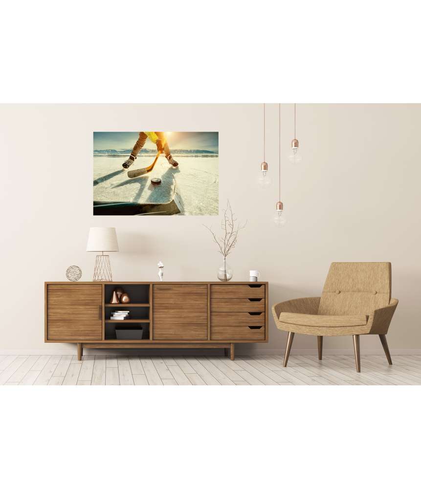 Islandburner Premium Poster Dynamisches Wandbild eines intensiven Eishockeyspiels Neuheiten