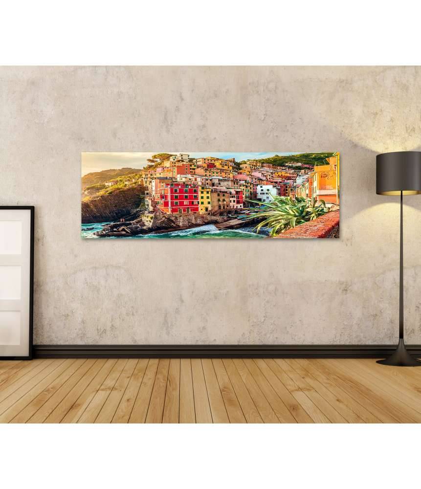 Islandburner Bild auf Leinwand Sonnenuntergang in Riomaggiore, Cinque Terre Nationalpark, Ligurien, Italien JETZT KAUFEN