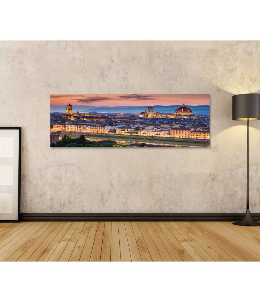 Islandburner Bild auf Leinwand Atemberaubender Sonnenuntergang über Florenz' Santa Maria Del Fiore Kathedrale Letzter Tag