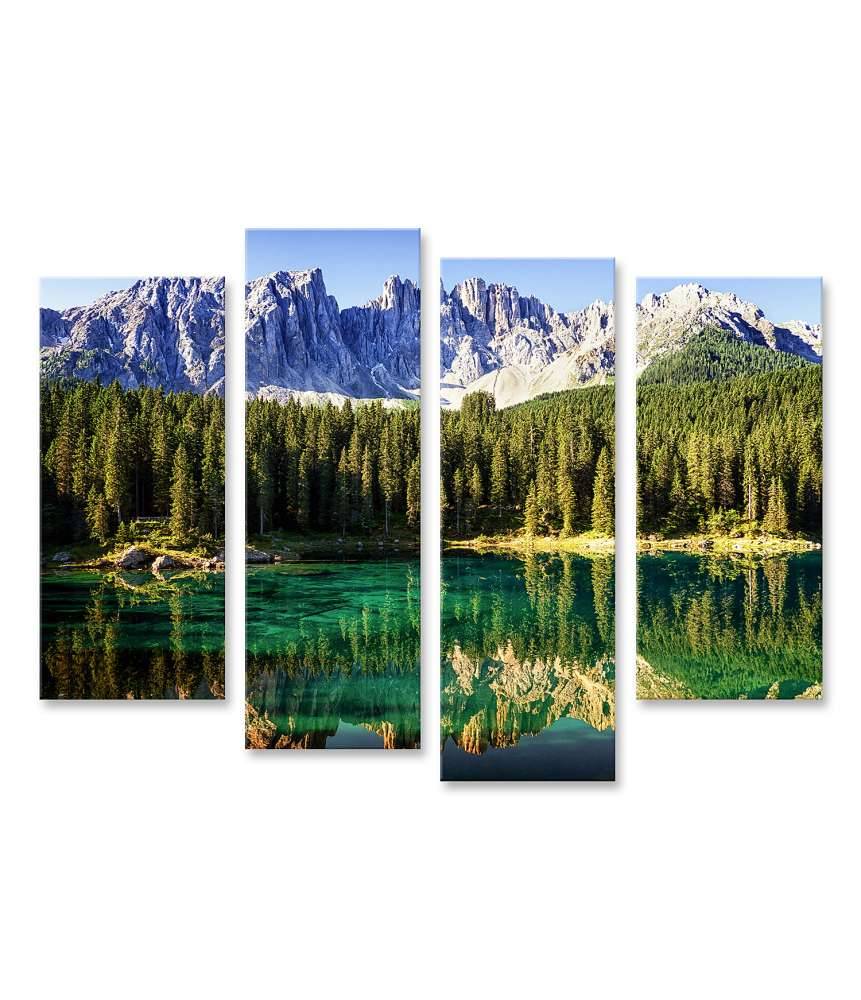 Islandburner Bild auf Leinwand Blick auf den malerischen Karersee in den italienischen Dolomiten Nur für heute