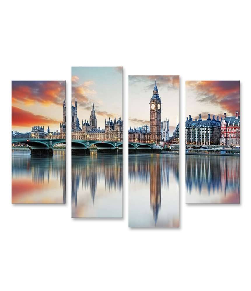 Islandburner Bild auf Leinwand Londoner Big Ben und Houses of Parliament, Großbritannien-Wandbild Bis zu 55% Rabatt