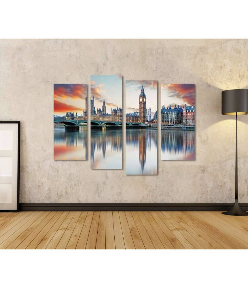 Islandburner Bild auf Leinwand Londoner Big Ben und Houses of Parliament, Großbritannien-Wandbild Bis zu 55% Rabatt