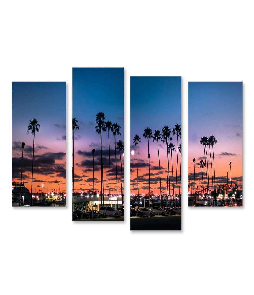 Islandburner Bild auf Leinwand Atemberaubender Sonnenuntergang über Palmen in Tampa, Florida Discount Store für neue Produkte