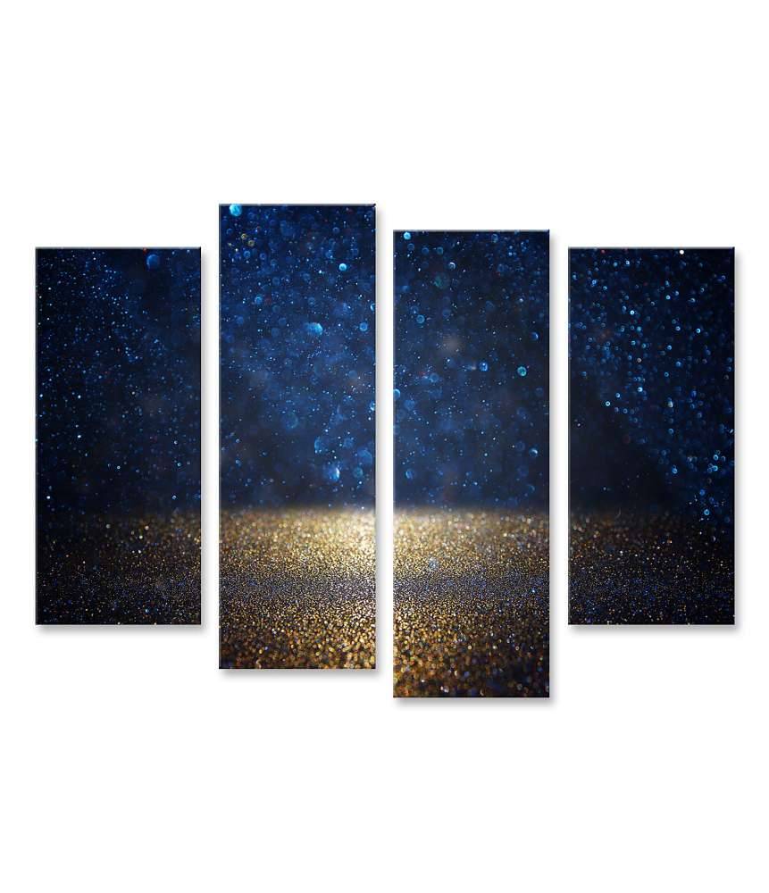 Islandburner Bild auf Leinwand Vintage Wandbild mit funkelnden Lichtern in Schwarz, Blau und Gold Super Rabatt