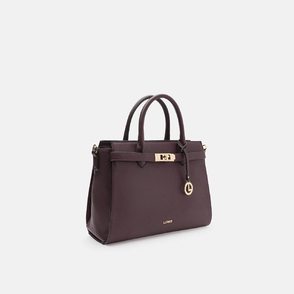 L. Credi Konstanze Henkeltasche dark plum Blitzangebot