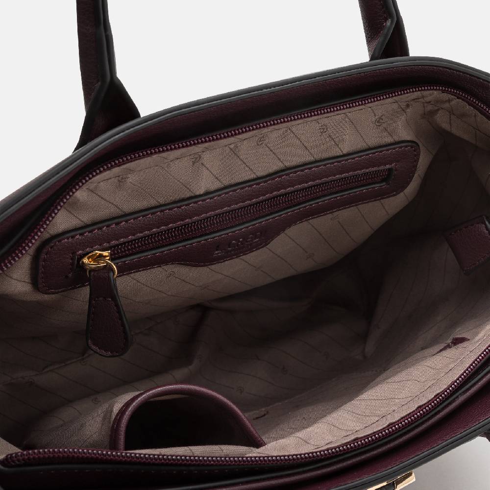 L. Credi Konstanze Henkeltasche dark plum Blitzangebot
