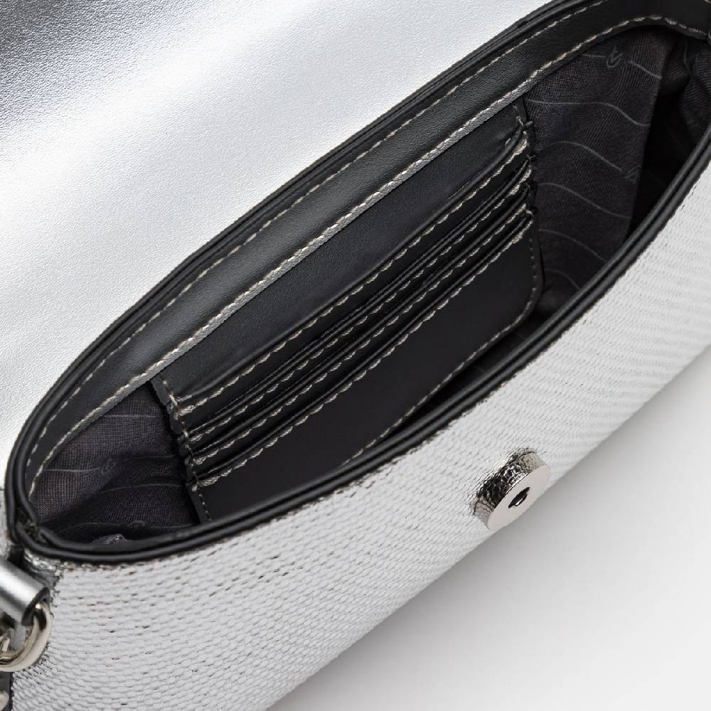 L. Credi Nadine Clutch silber Versandkostenfrei