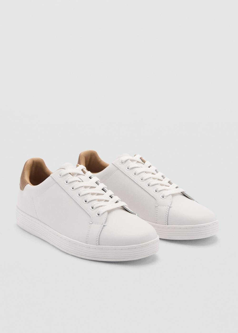 Mango Ledersneakers mit Kontrasteinsatz