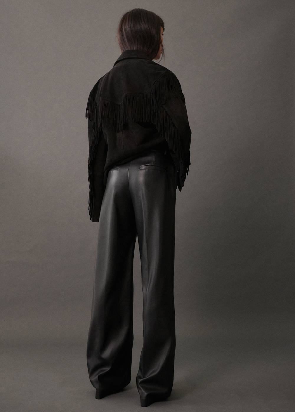 Mango Wideleg-Hose mit Leder-Effekt Versandkostenfrei