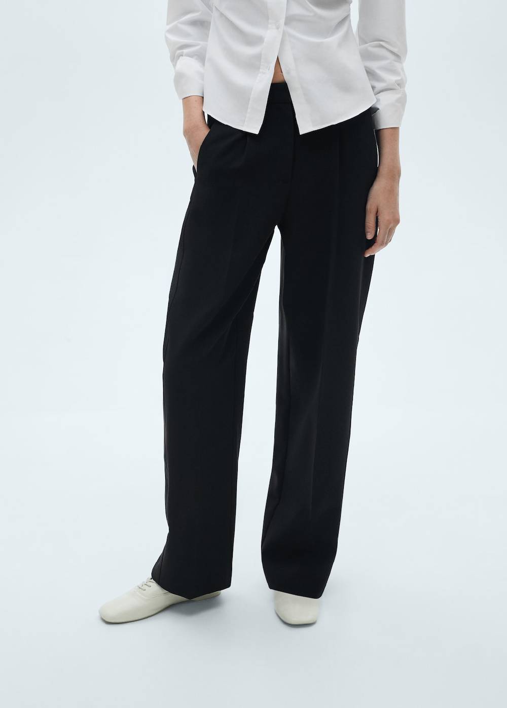 Mango Gerade Bundfaltenhose