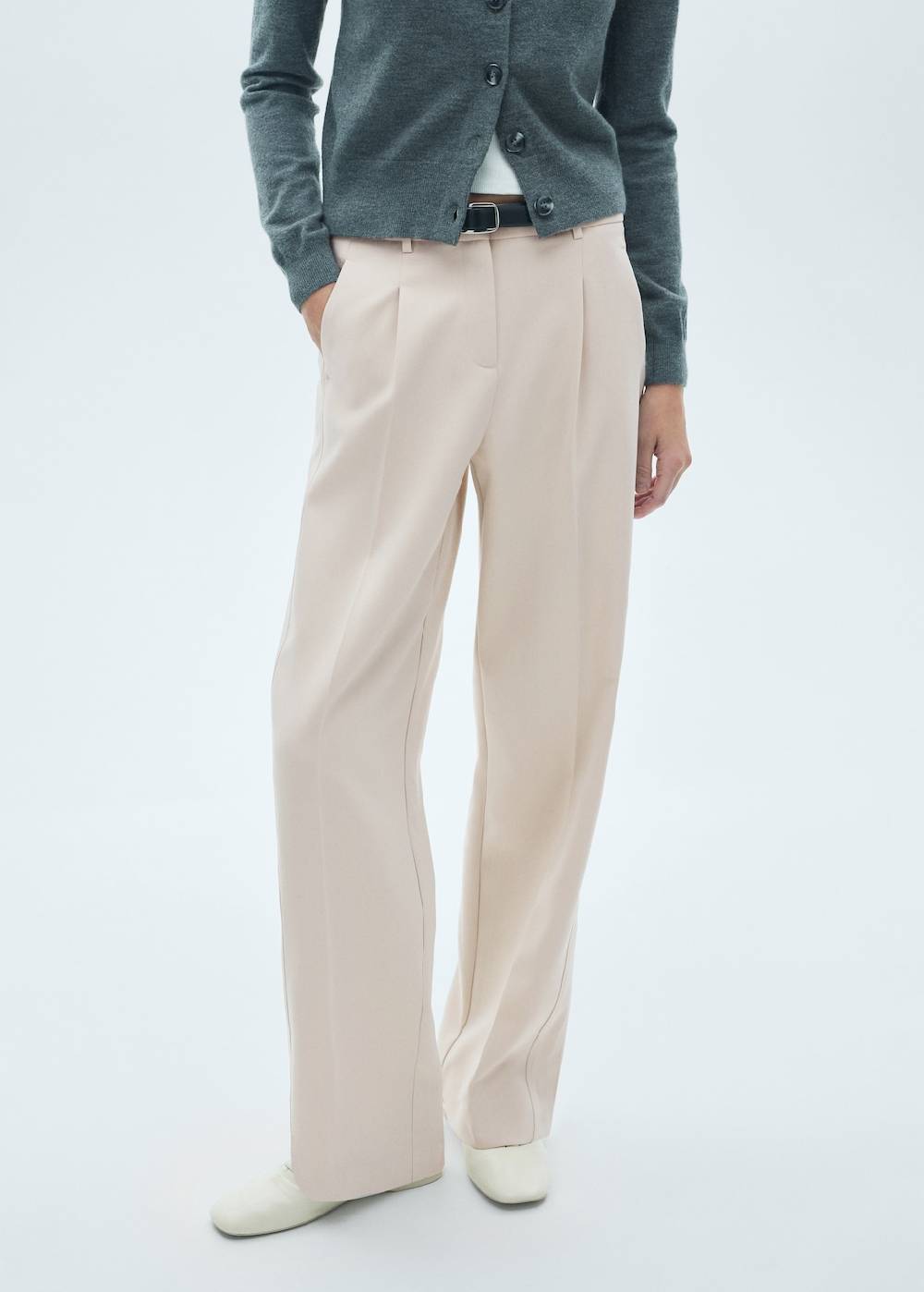 Mango Gerade Bundfaltenhose