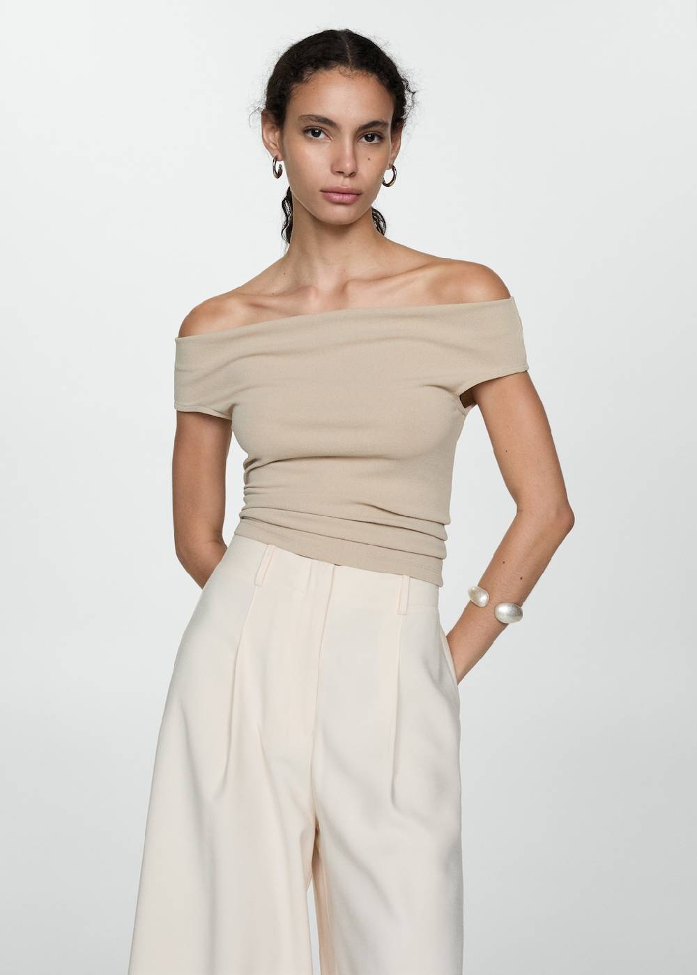 Mango Wideleg-Hose mit Stretchbund Sonderangebot der Fabrik
