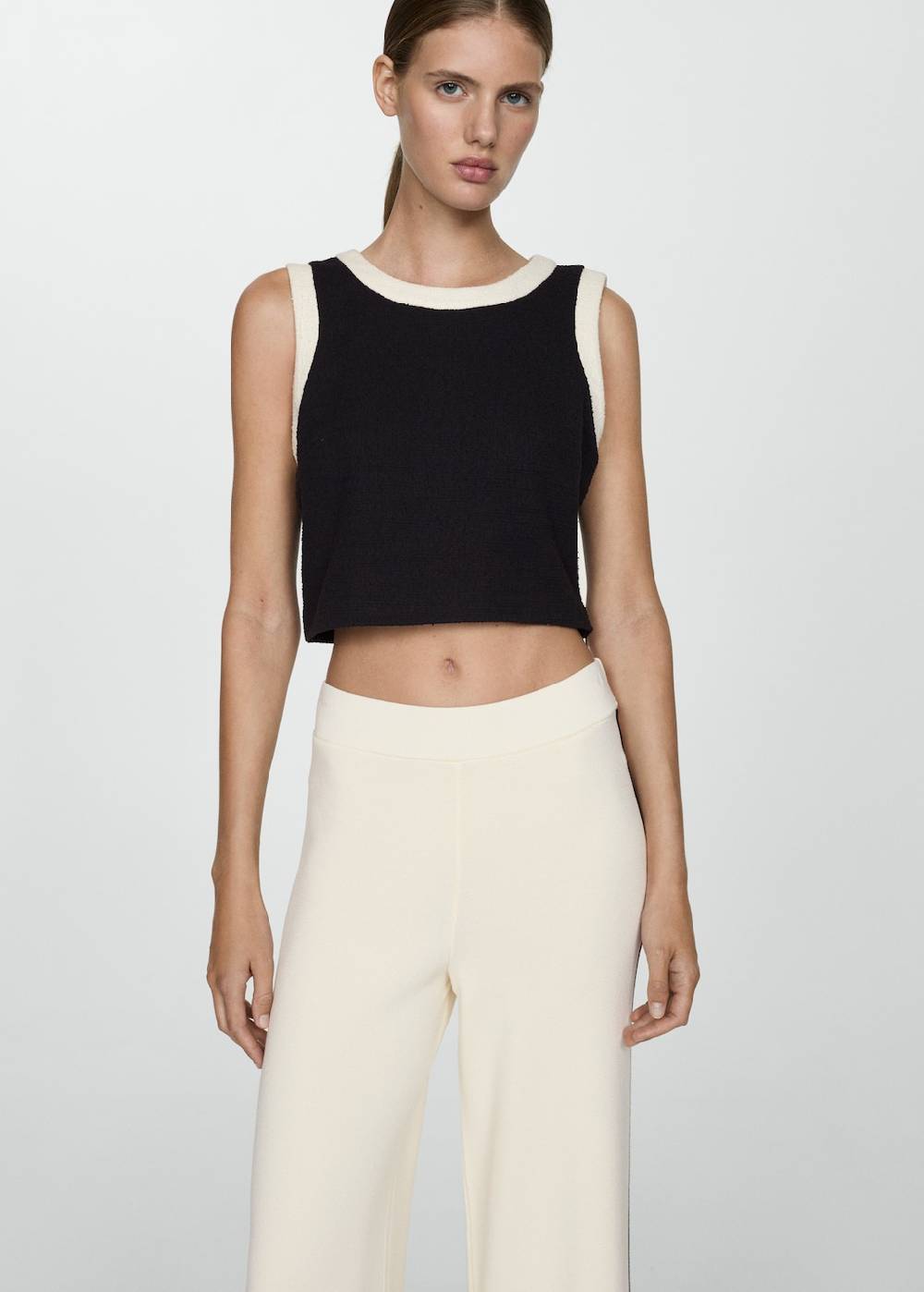Mango Strickhose mit kontrastierenden Seitenstreifen Bis zu 55% Rabatt