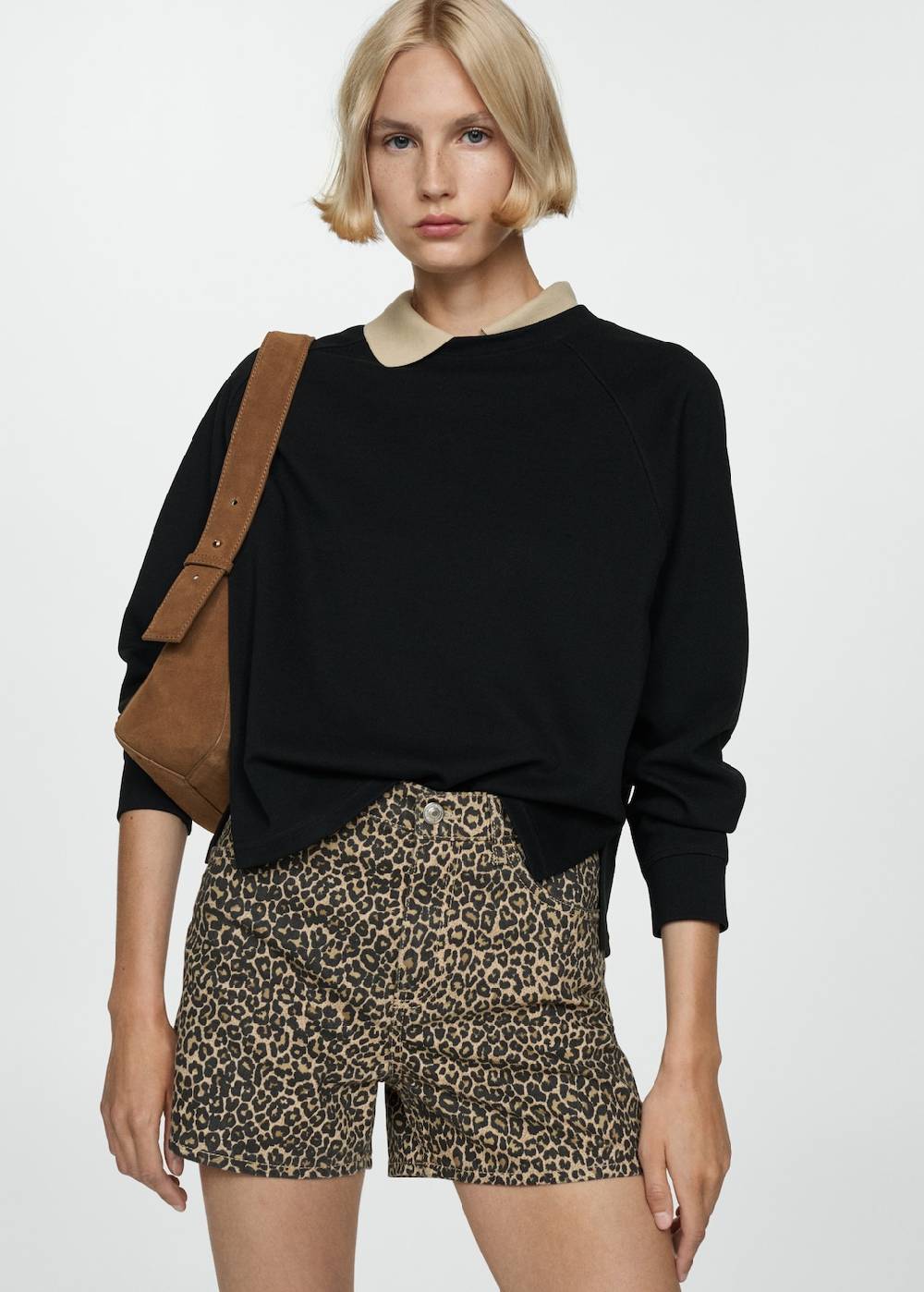 Mango Gerade Shorts mit Leopardenmuster 2025