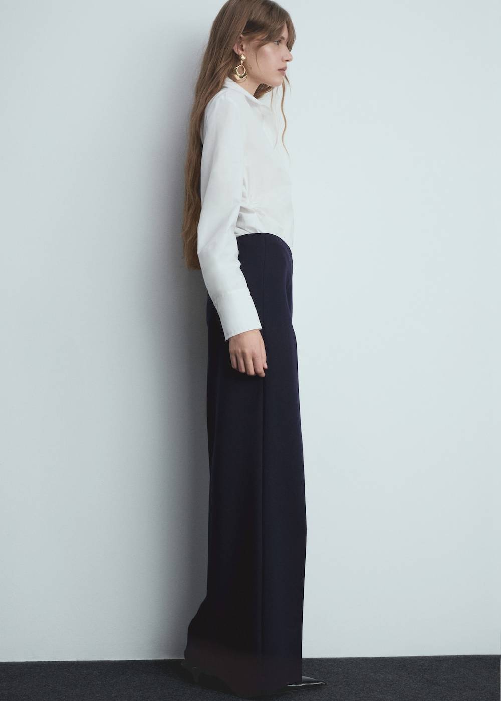 Mango Wideleg-Bundfaltenhose Sonderangebot
