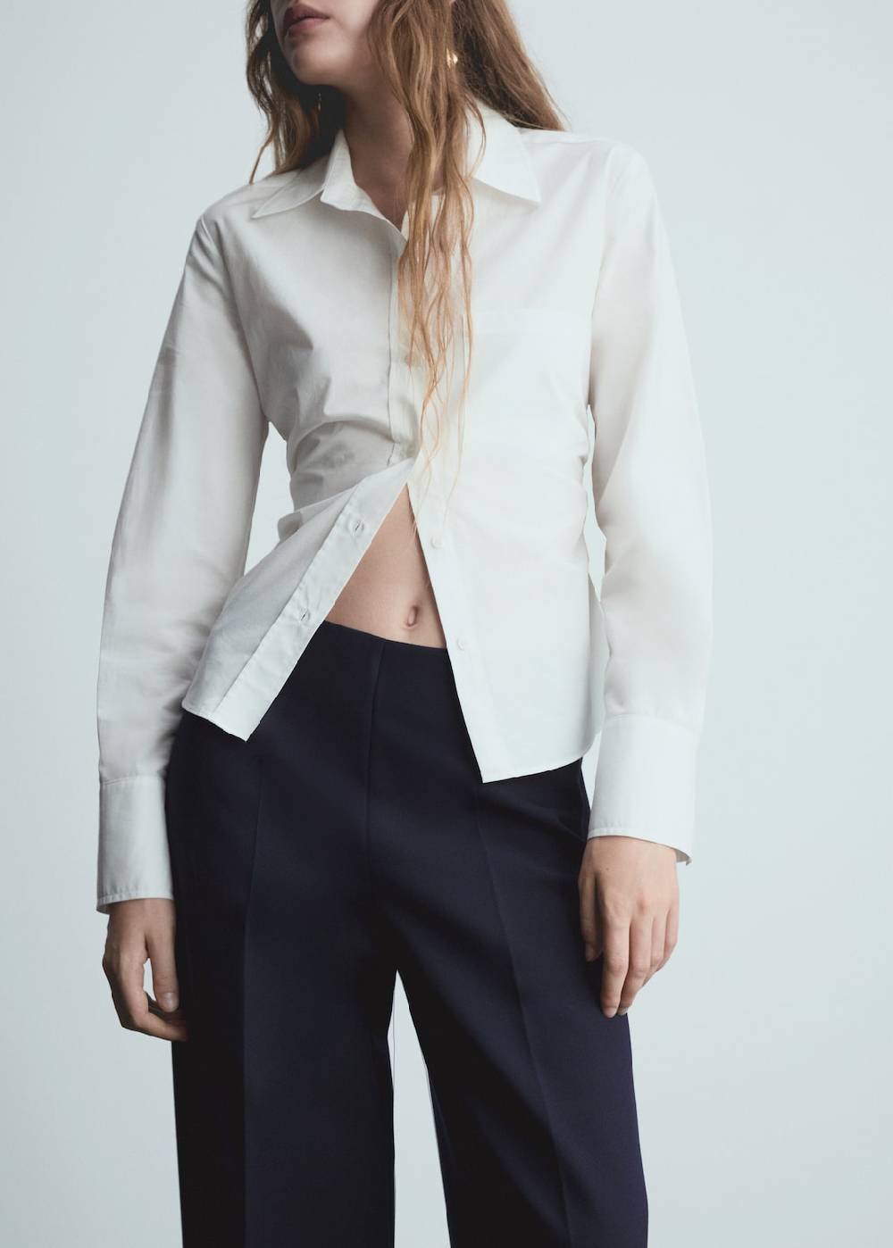 Mango Wideleg-Bundfaltenhose Sonderangebot
