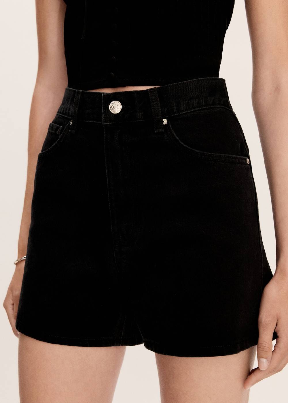 Mango Jeans-Shorts mit hoher Taille Exklusivangebot
