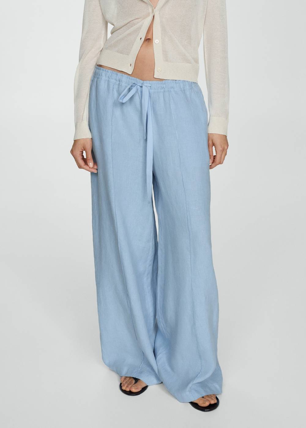 Mango Wideleg-Hose aus 100 % Leinen Black Friday