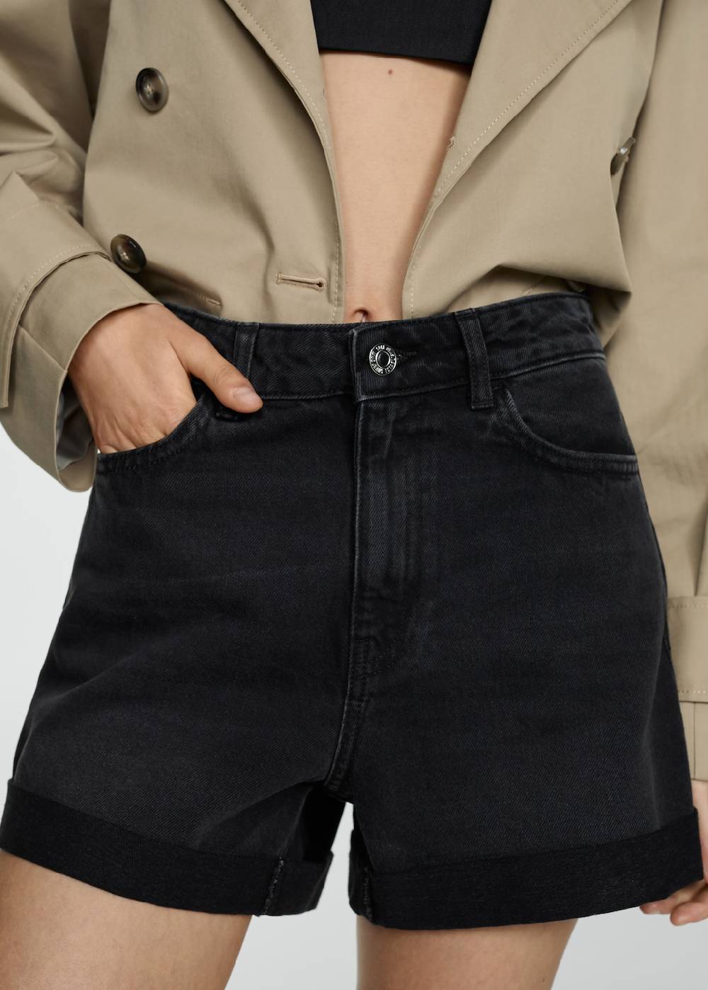 Mango Mom Fit-Jeans-Shorts Heißer Verkauf