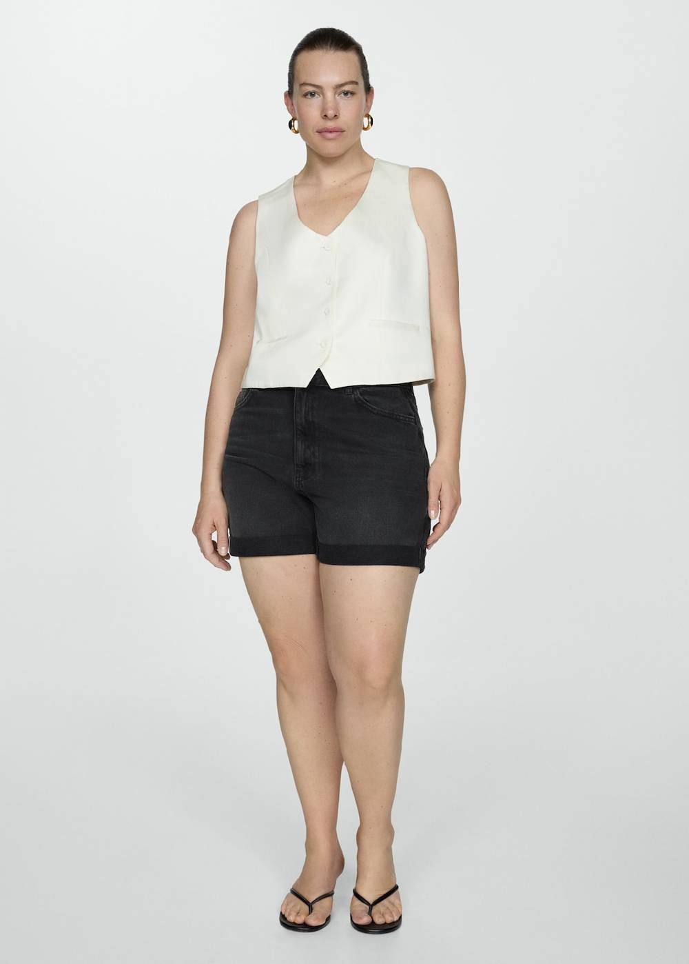 Mango Mom Fit-Jeans-Shorts Heißer Verkauf