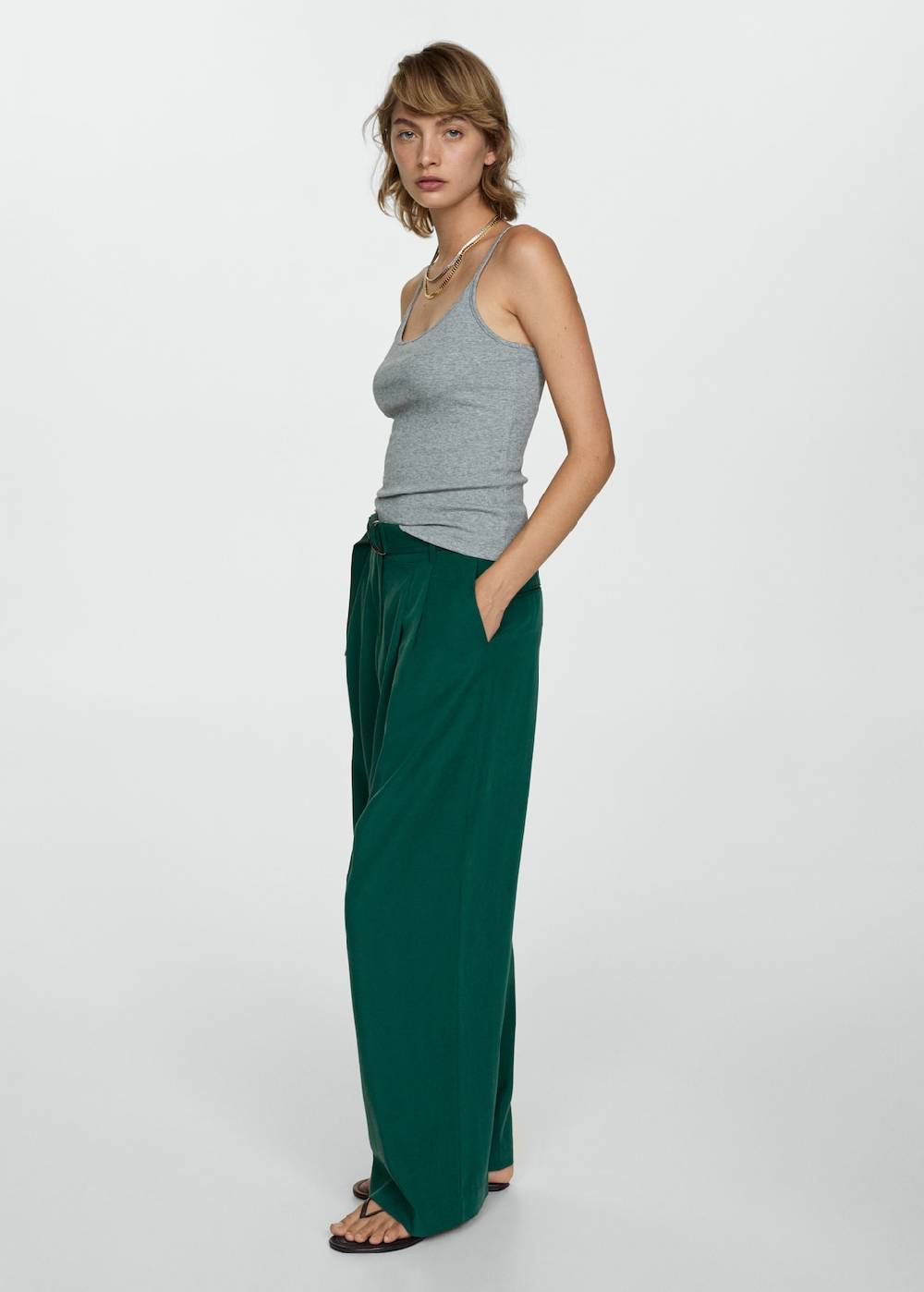 Mango Lyocell-Hose mit Gürtel Zeitlich begrenztes Angebot