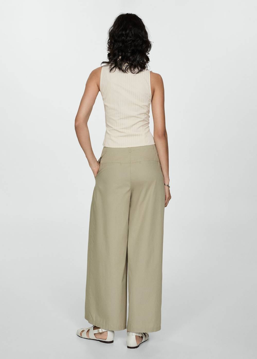 Mango Baumwollhose mit Bundfalten Neuheiten