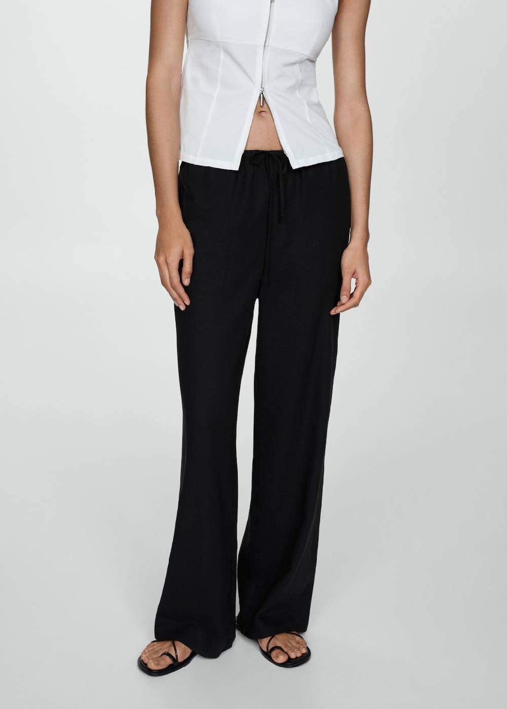 Mango Gerade Leinenhose Tiefpreis