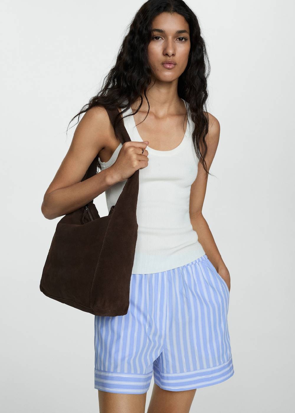 Mango Gerade Shorts mit Streifenmuster Begrenzte Freigabe