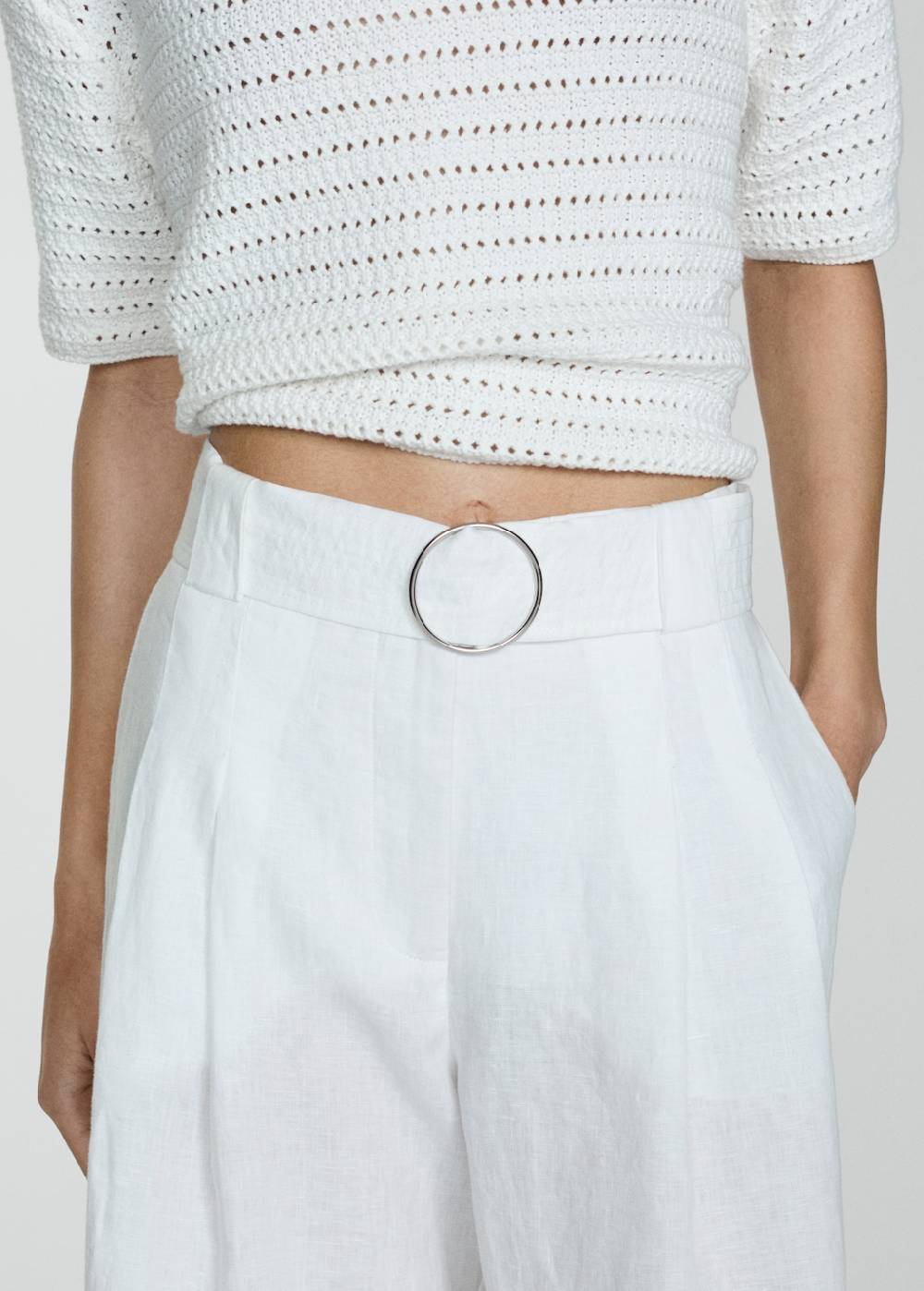 Mango Bermudashorts aus 100 % Leinen mit Gürtel Bis zu 50% Rabatt
