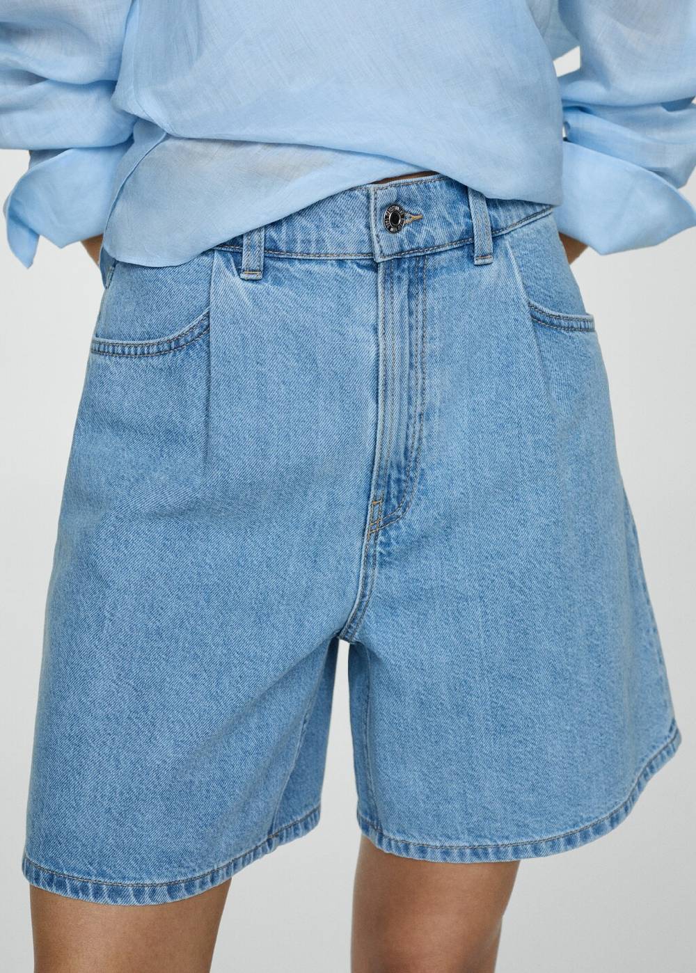 Mango Jeans-Shorts mit Bundfalten Discount Store für neue Produkte