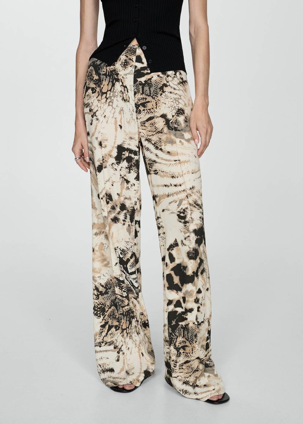 Mango Fließende Hose mit Animal-Print Kostenloser Versand international
