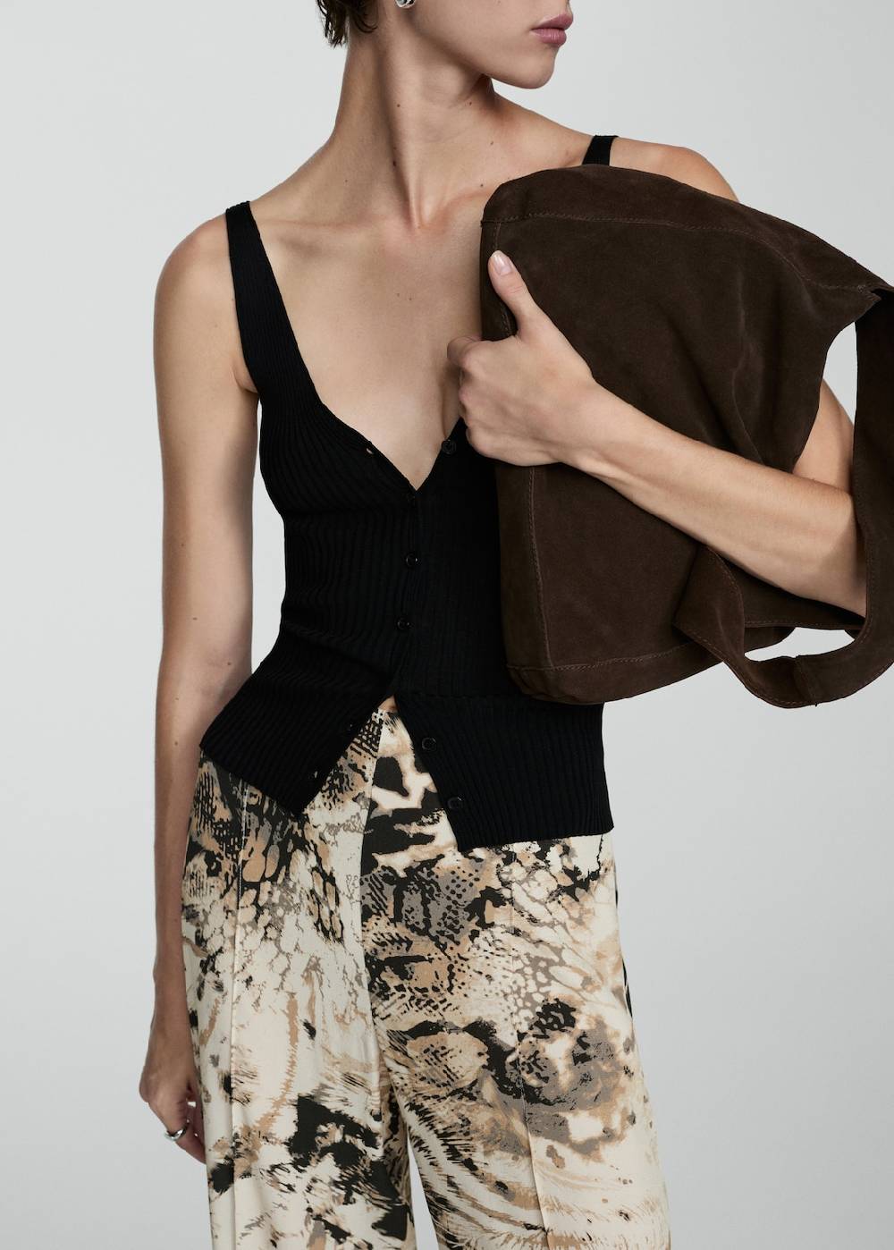 Mango Fließende Hose mit Animal-Print Kostenloser Versand international