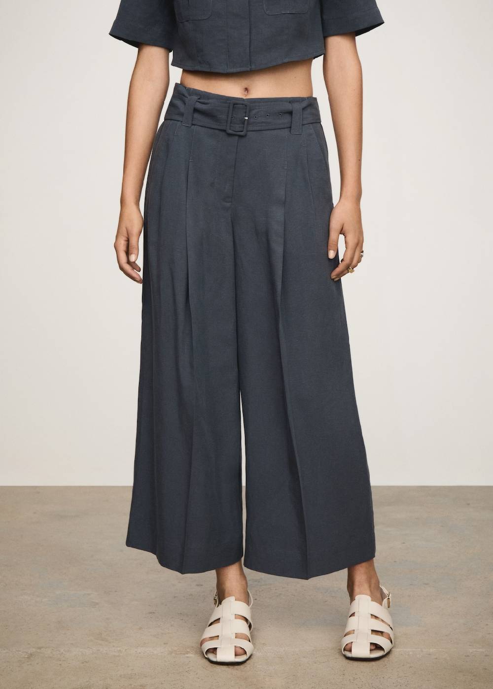 Mango Lyocell-Hose mit Gürtel Online