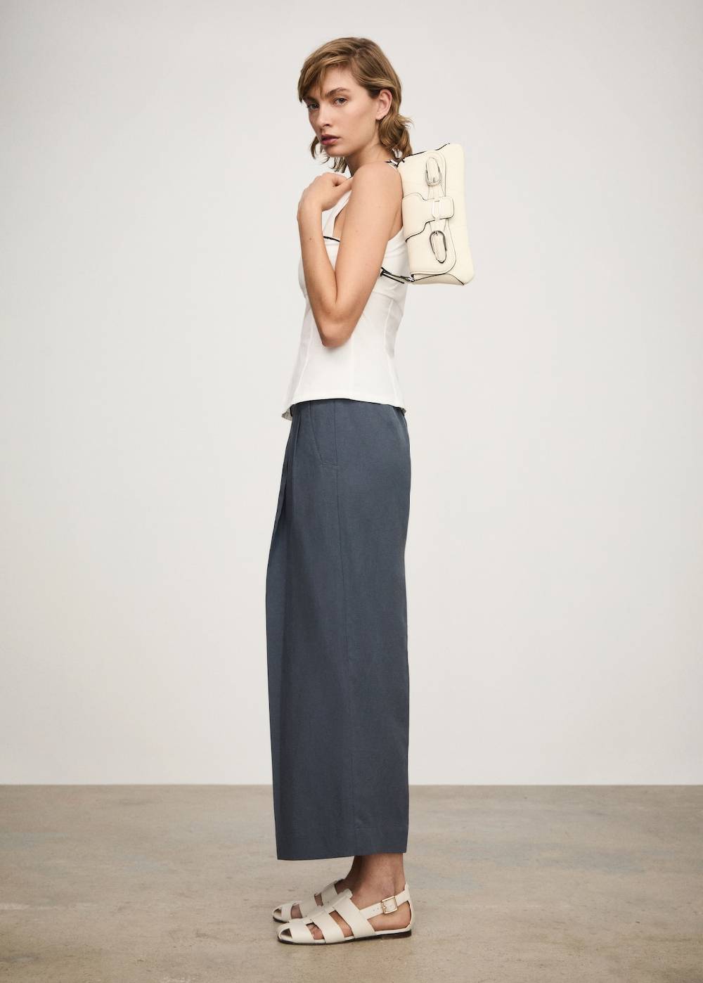 Mango Lyocell-Hose mit Gürtel Online