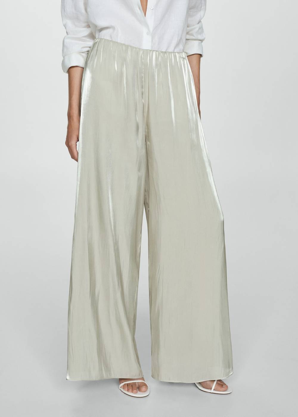 Mango Fließende Satinhose Schlussverkauf