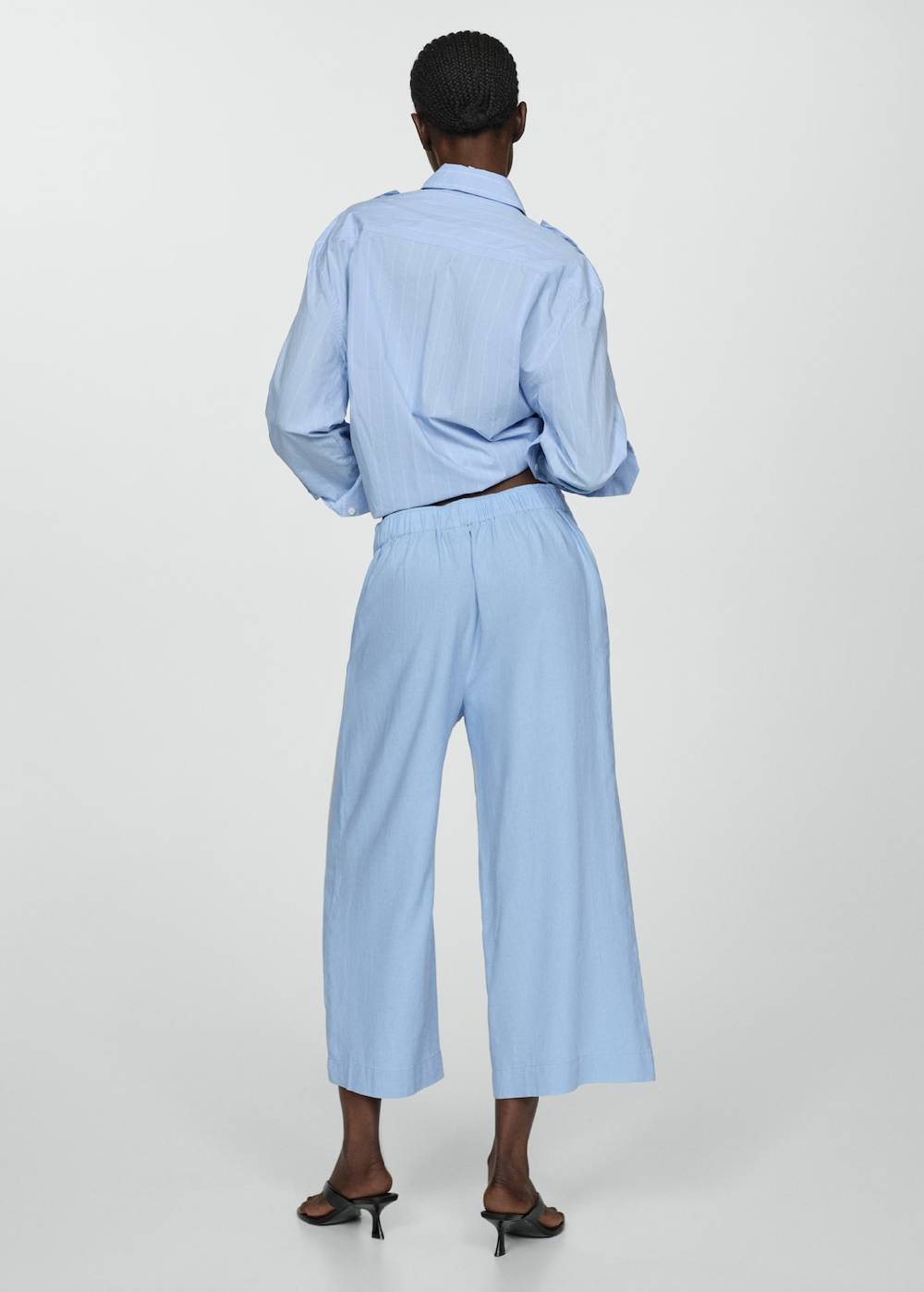 Mango Wideleg-Leinenhose Meist gekauft