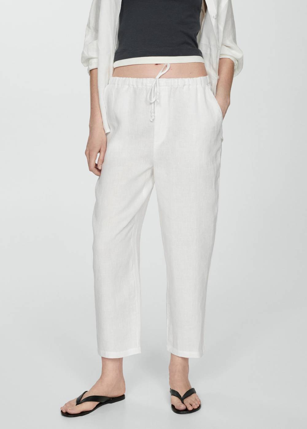Mango Jogger Pants aus 100 % Leinen