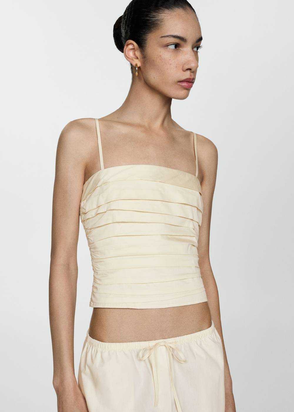 Mango Wideleg-Baumwollhose Kostenloser Versand
