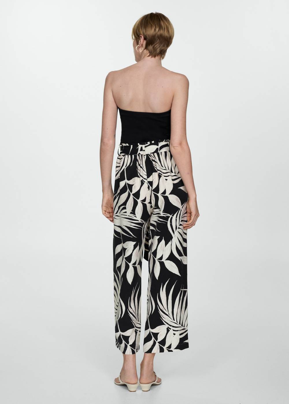 Mango Gemusterte Hose mit Schleife Rabatt
