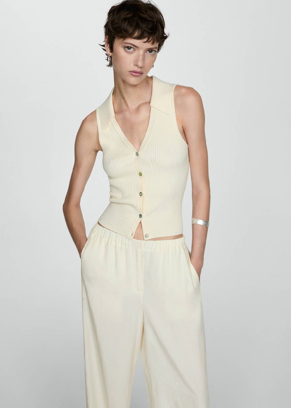 Mango Wideleg-Hose aus Lyocell Online Shopping
