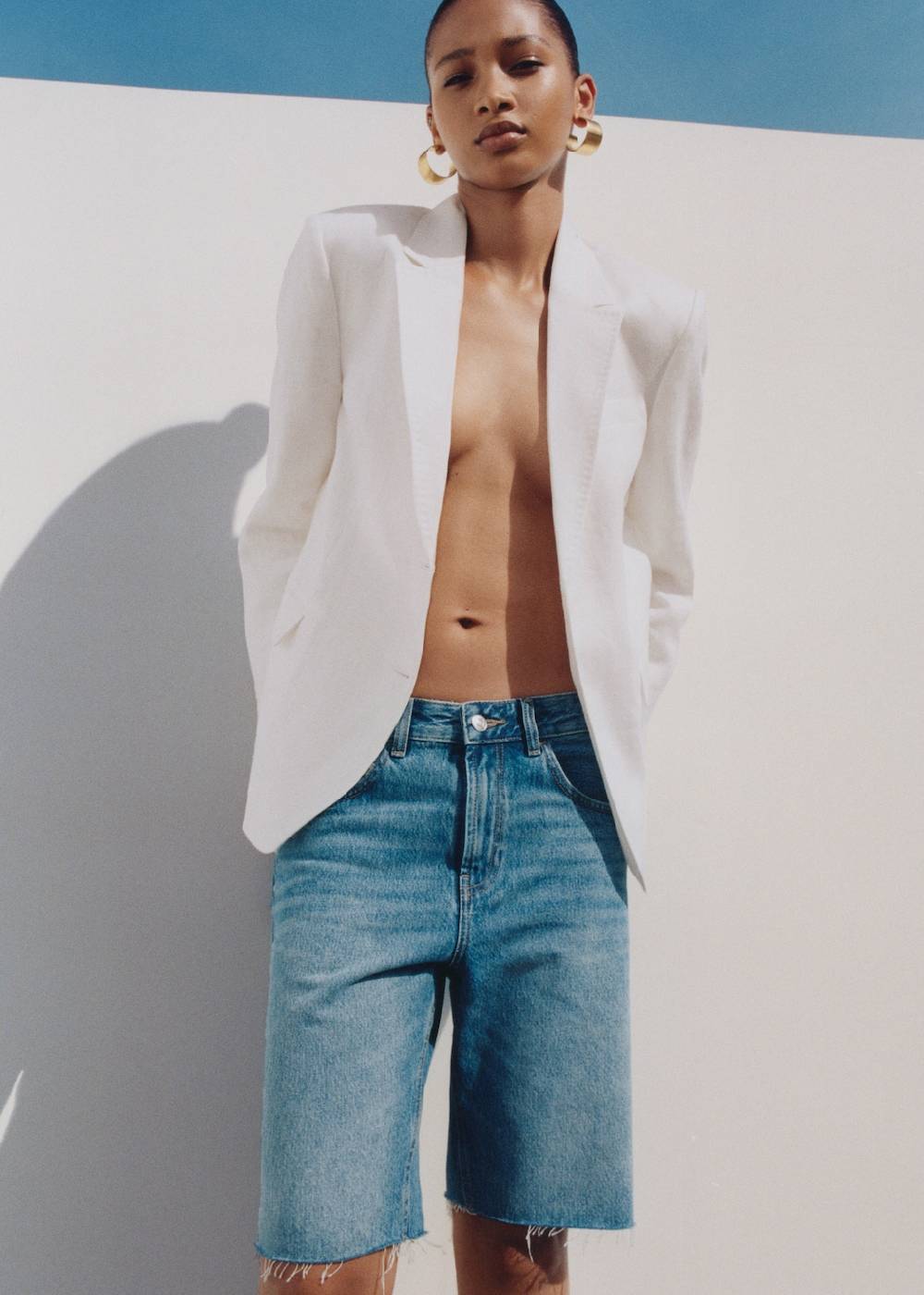 Mango Gerade Jeans-Bermudashorts Exklusivangebot