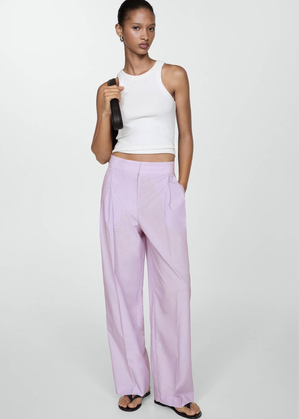 Mango Gestreifte Wideleg-Hose Osterangebot